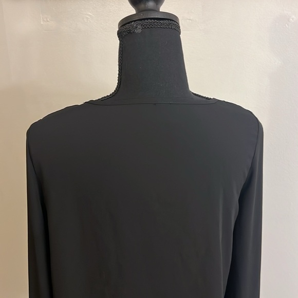 Shein Semi-Sheer Black Blouse Blouse w/Sleeve Ties Into Bows at Ends, Sz.XS. - Picture 6 of 10